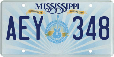 MS license plate AEY348