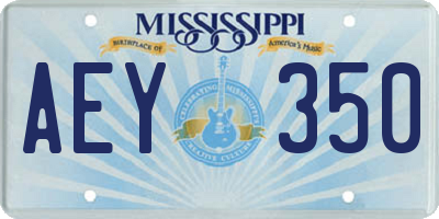MS license plate AEY350