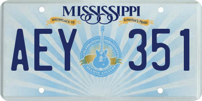 MS license plate AEY351