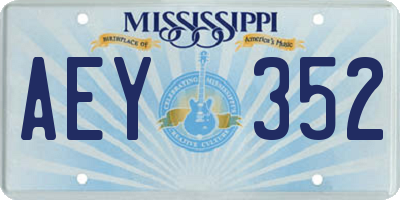 MS license plate AEY352