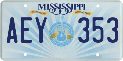 MS license plate AEY353