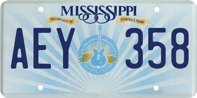 MS license plate AEY358