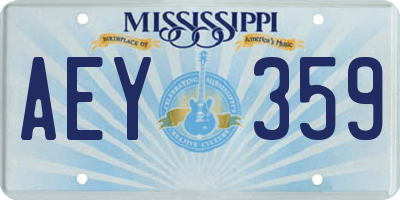 MS license plate AEY359