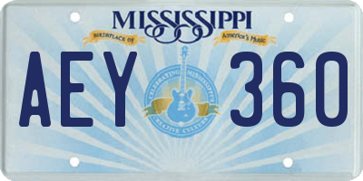 MS license plate AEY360