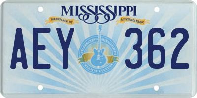 MS license plate AEY362