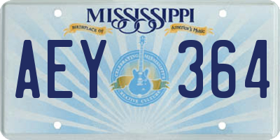 MS license plate AEY364