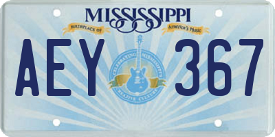 MS license plate AEY367