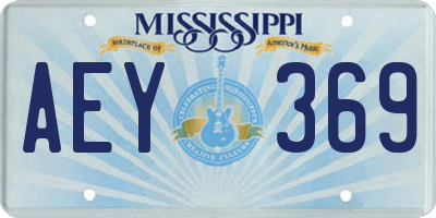 MS license plate AEY369