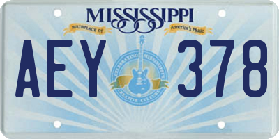 MS license plate AEY378