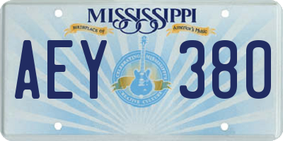 MS license plate AEY380