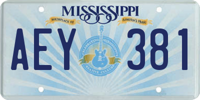 MS license plate AEY381