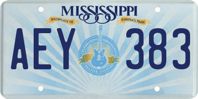 MS license plate AEY383