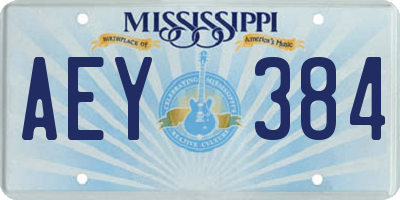 MS license plate AEY384