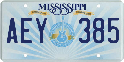 MS license plate AEY385