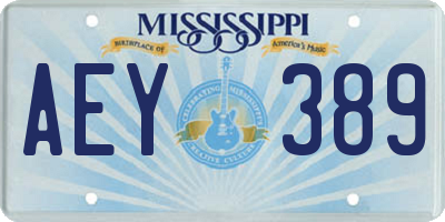MS license plate AEY389