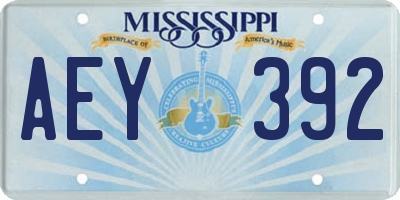 MS license plate AEY392