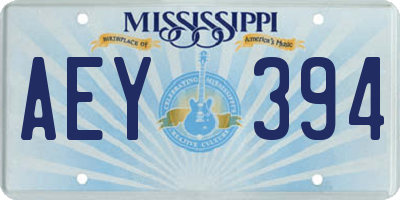 MS license plate AEY394