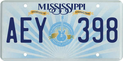MS license plate AEY398
