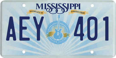 MS license plate AEY401