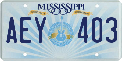 MS license plate AEY403