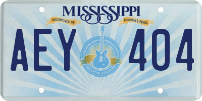 MS license plate AEY404