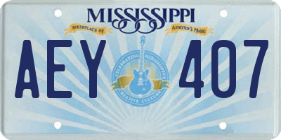 MS license plate AEY407