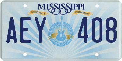 MS license plate AEY408