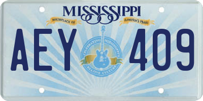 MS license plate AEY409