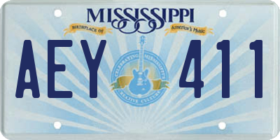 MS license plate AEY411