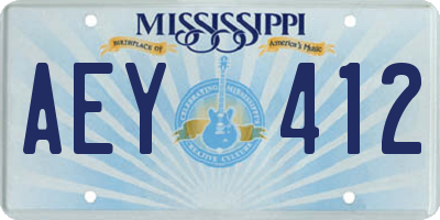 MS license plate AEY412