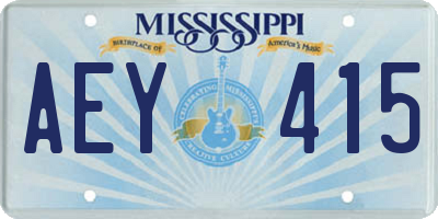 MS license plate AEY415