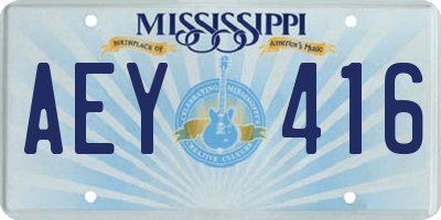 MS license plate AEY416