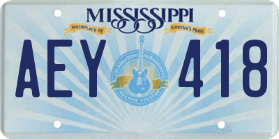 MS license plate AEY418