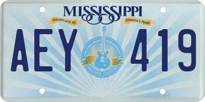 MS license plate AEY419