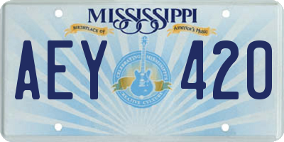 MS license plate AEY420