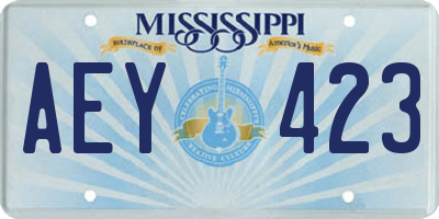 MS license plate AEY423