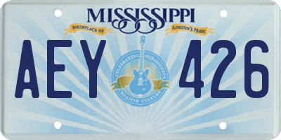 MS license plate AEY426