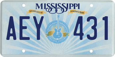 MS license plate AEY431