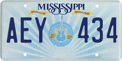 MS license plate AEY434