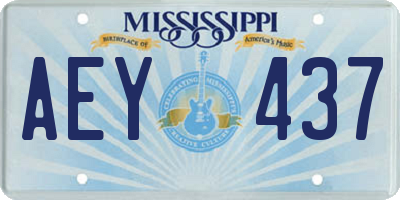 MS license plate AEY437
