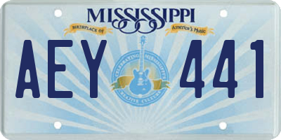 MS license plate AEY441