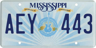 MS license plate AEY443