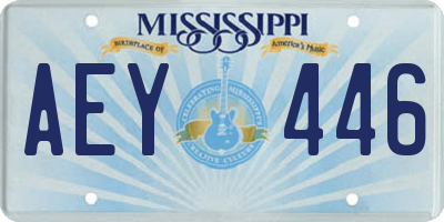 MS license plate AEY446