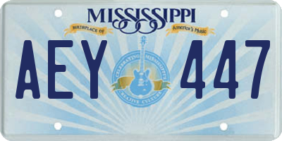 MS license plate AEY447