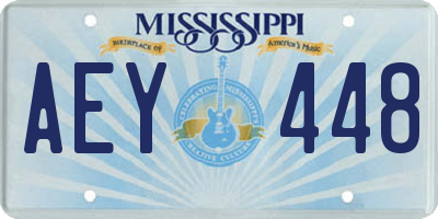 MS license plate AEY448