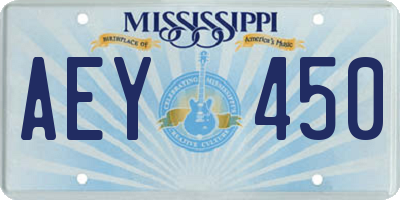 MS license plate AEY450