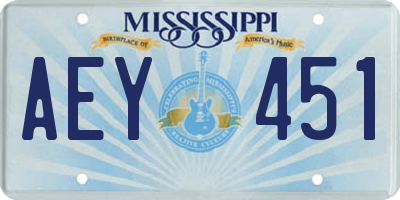 MS license plate AEY451