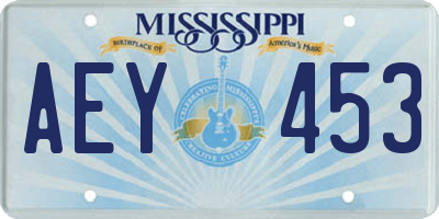 MS license plate AEY453