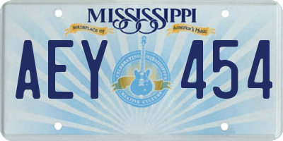MS license plate AEY454