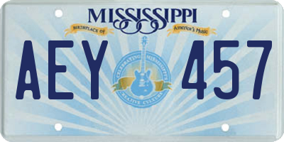 MS license plate AEY457